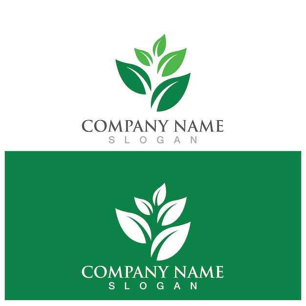 Leaf ecology logo and vector template