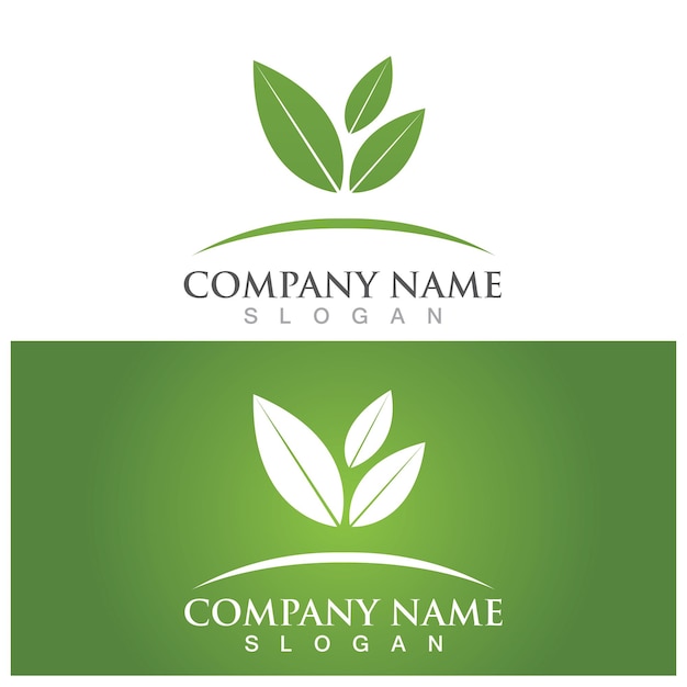 Leaf ecology logo and vector template