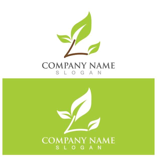 Leaf ecology logo and vector template