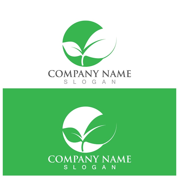 Leaf ecology logo and vector template