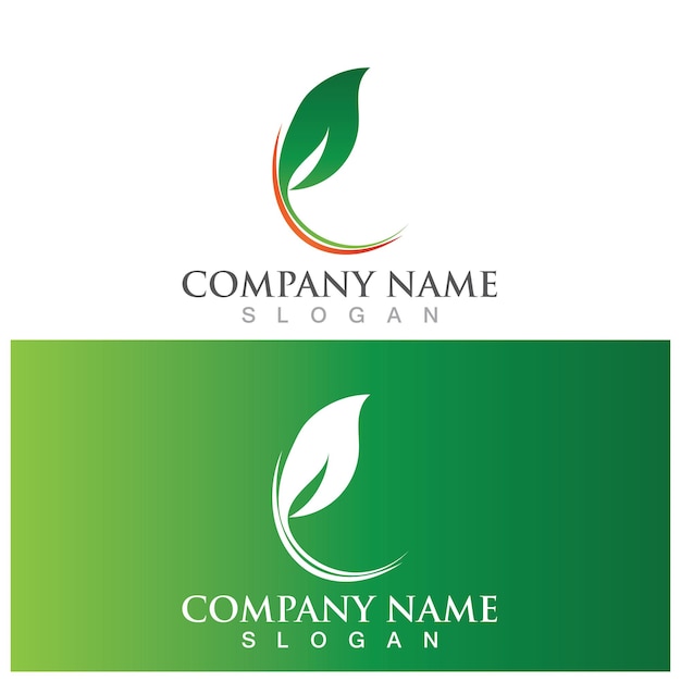 Leaf ecology logo and vector template