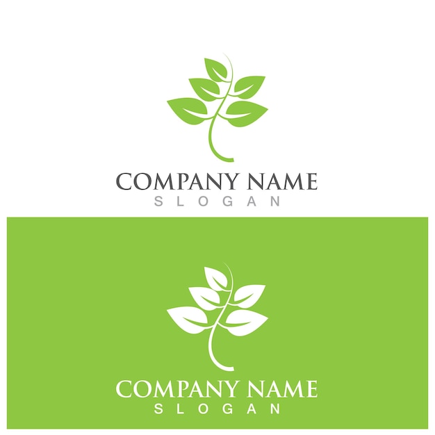 Leaf ecology logo and vector template