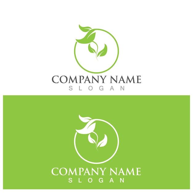 Leaf ecology logo and vector template