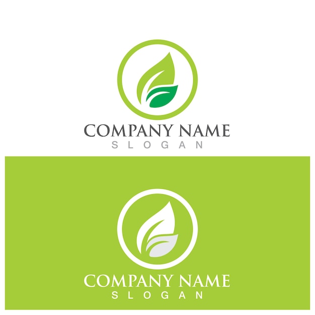 Leaf ecology logo and vector template