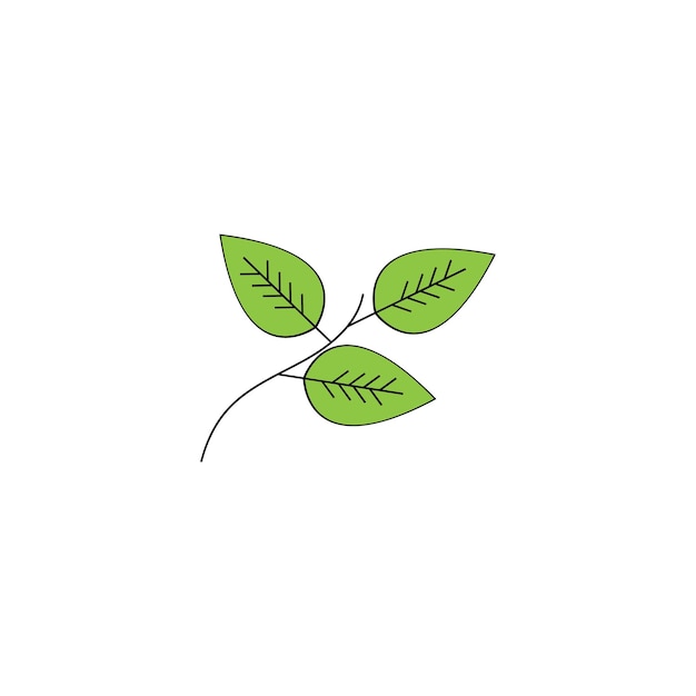 葉の生態のロゴとベクトルテンプレート
