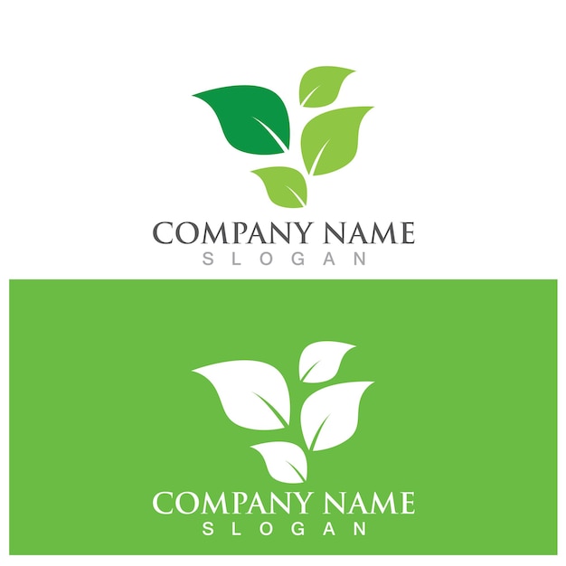 Leaf ecology logo and vector template