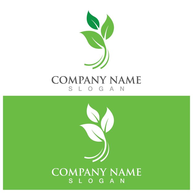 Leaf ecology logo and vector template