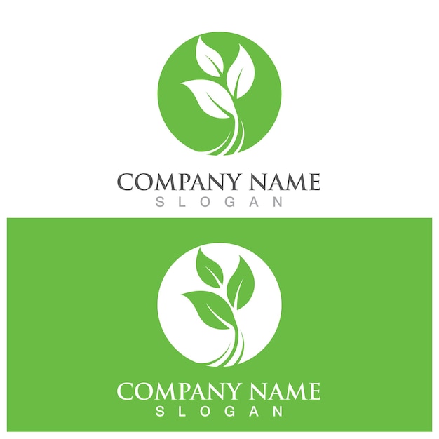 Leaf ecology logo and vector template