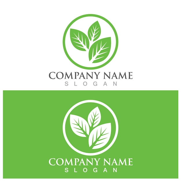 Leaf ecology logo and vector template