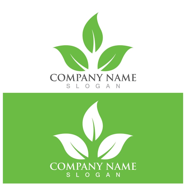 Leaf ecology logo and vector template