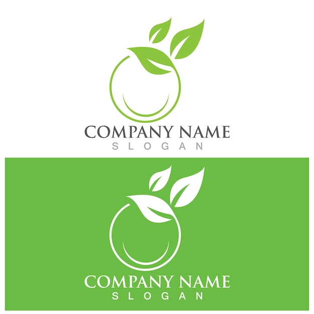 Leaf ecology logo and vector template