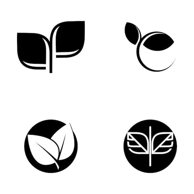 Leaf ecology nature element vector icons