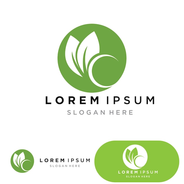leaf ecology nature element vector icons