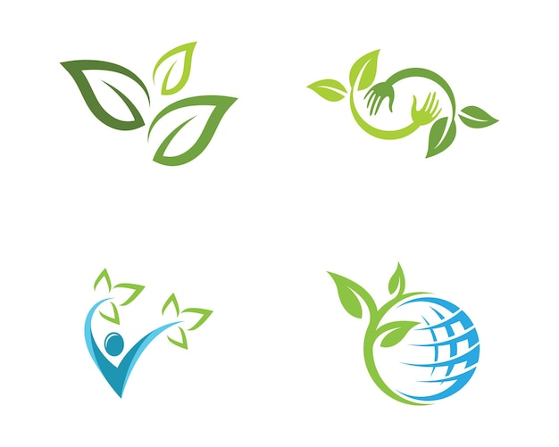 Leaf ecology nature Logo Template