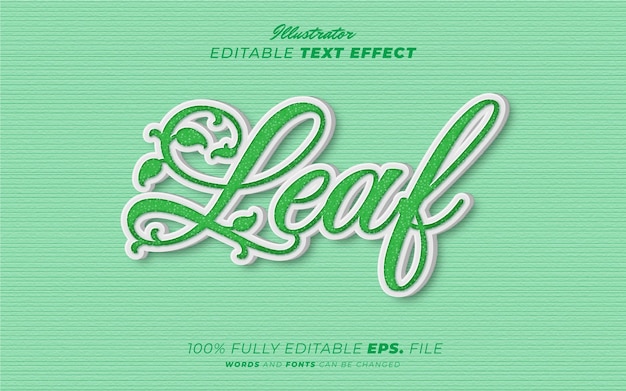 Leaf editable text effect