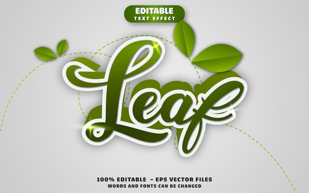 Vector leaf editable text effect