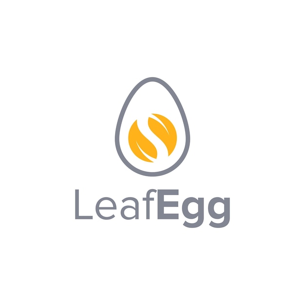 ベクトル 葉の卵の創造的なシンプルでモダンなロゴデザイン
