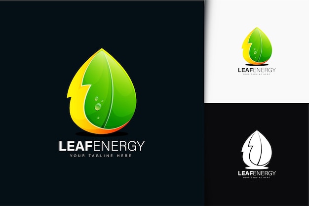 Design del logo dell'energia fogliare con gradiente