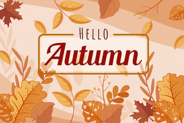 Vector leaf fall autumn season design background