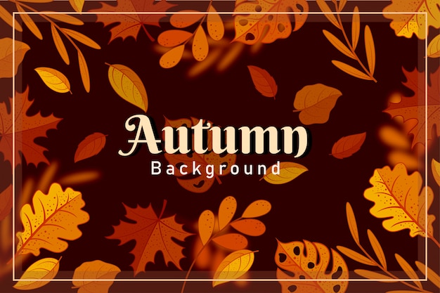 Leaf fall autumn season frame background design