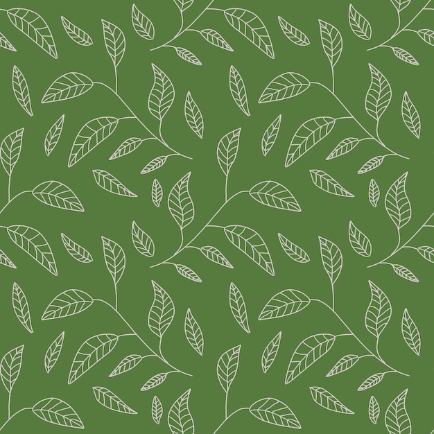Вектор Бесшовный узор из листьев цветочного векторного искусства
