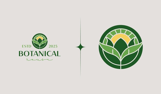 Leaf Flower Plant Handdrawn Logo Icon Universal creative premium symbol Vector sign icon logo template Vector illustration