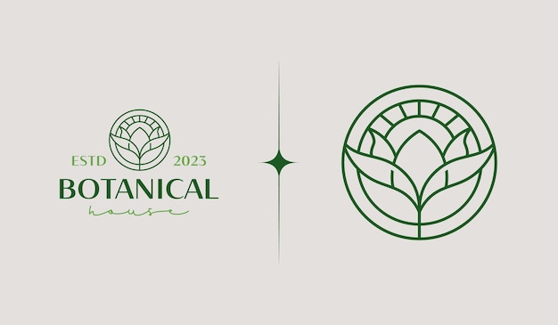 Leaf Flower Plant Handdrawn Logo Icon Universal creative premium symbol Vector sign icon logo template Vector illustration