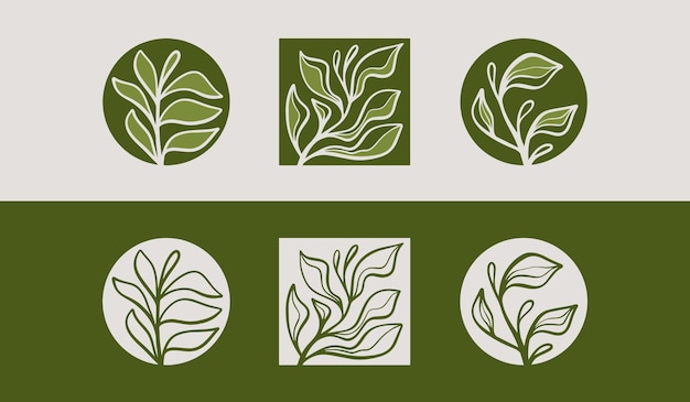 Лист Цветок Дерево Логотип Универсальный творческий премиальный символ Векторный знак значок шаблона логотипа Векторная иллюстрация