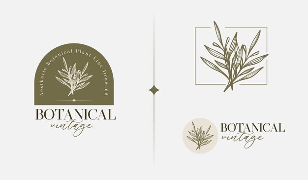 Leaf flower tree monoline logo template universal creative premium symbol vector illustration creative minimal design template symbol for corporate business identity