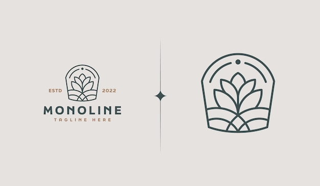 Leaf Flower Tree monoline Universal creative premium symbol Vector sign icon logo template Vector illustration