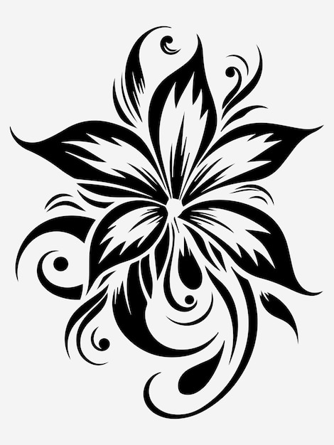 Premium Vector | Leaf flower tribal tattoo design element