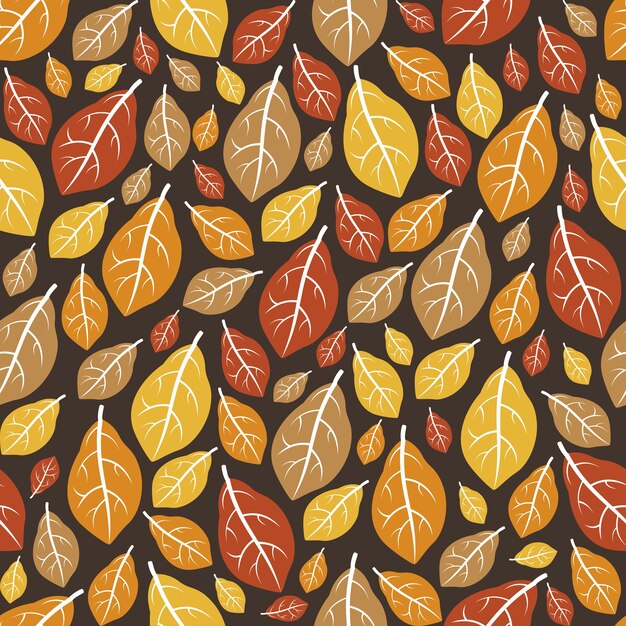 Leaf Foliage Autumn Fall Season Seamless Pattern Repeatable