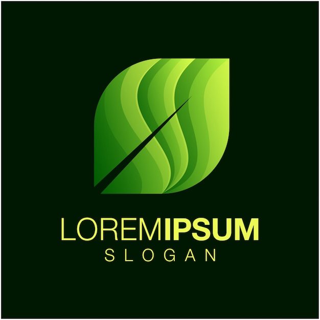 Leaf gradient color logo