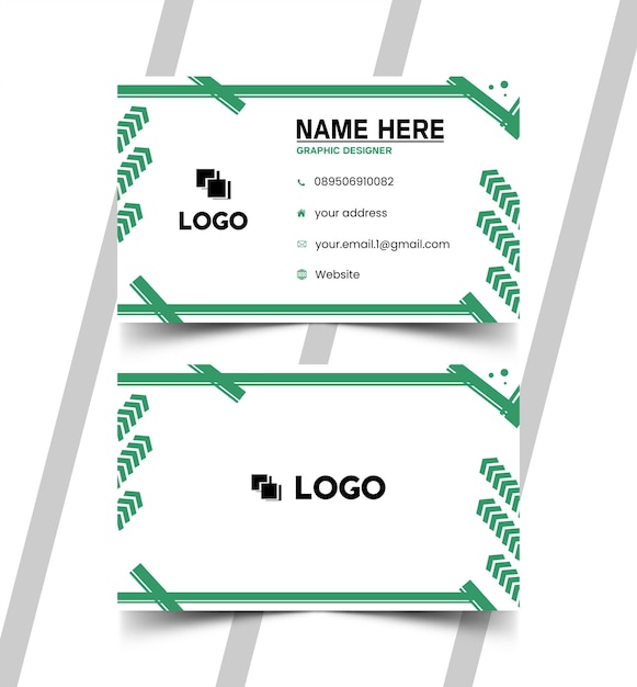 Leaf green business card template