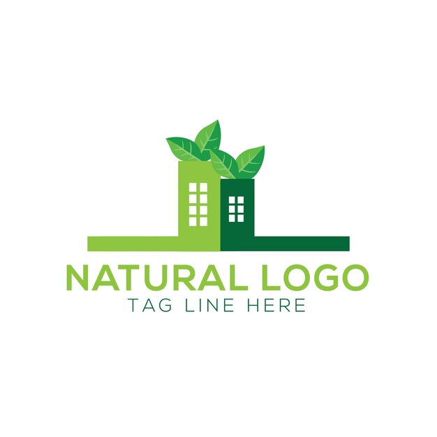 Зеленый лист растет эко-чистый вектор дизайна логотипа