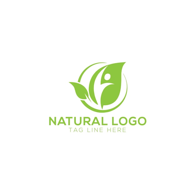 Leaf green grow eco-pure logo design vector