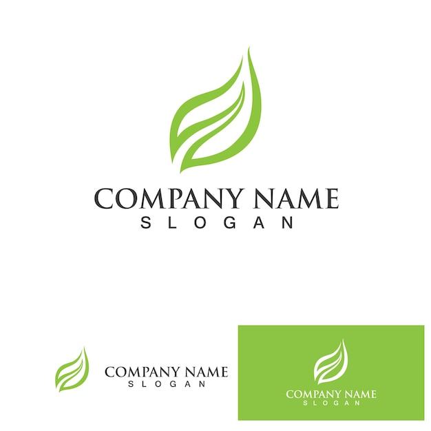 Leaf green logo and symbol vector