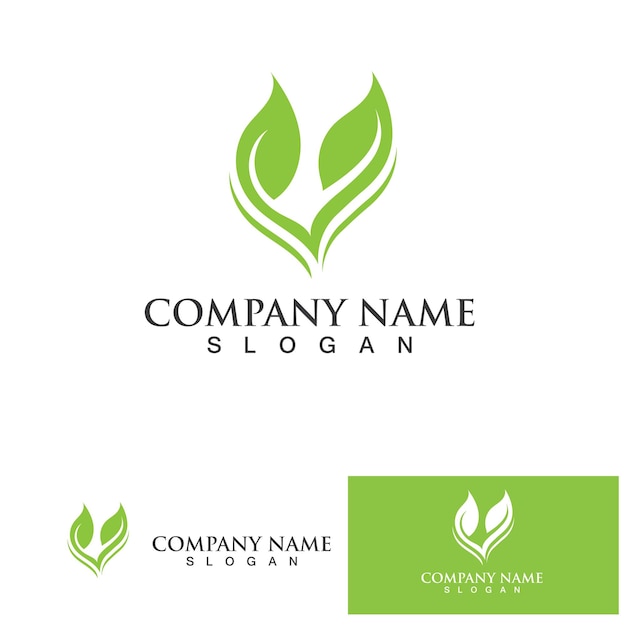 Leaf green logo and symbol vector