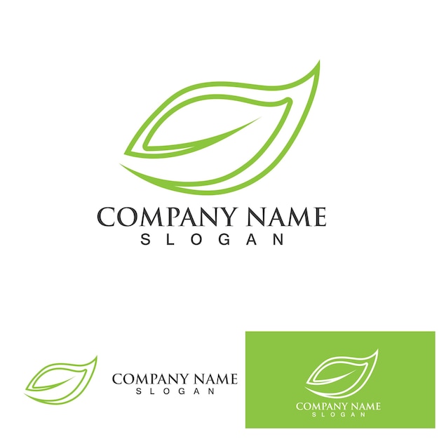 Leaf green logo and symbol vector