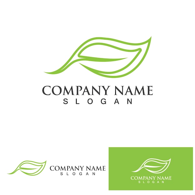 Leaf green logo and symbol vector