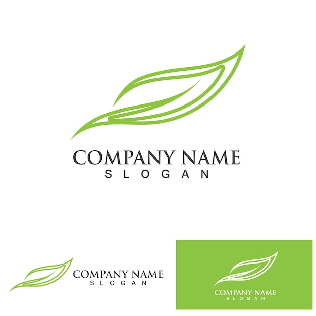 Leaf green logo and symbol vector