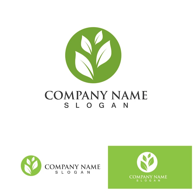 Leaf green logo and symbol vector