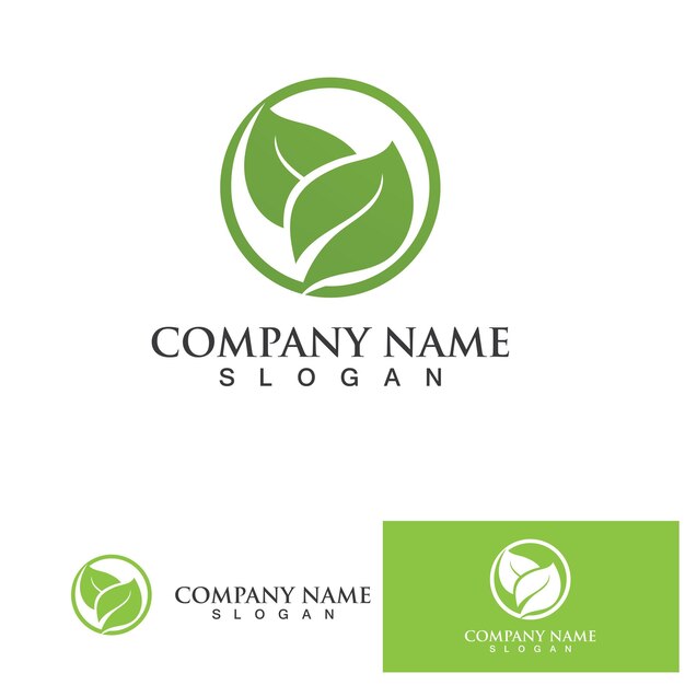 Leaf green logo and symbol vector