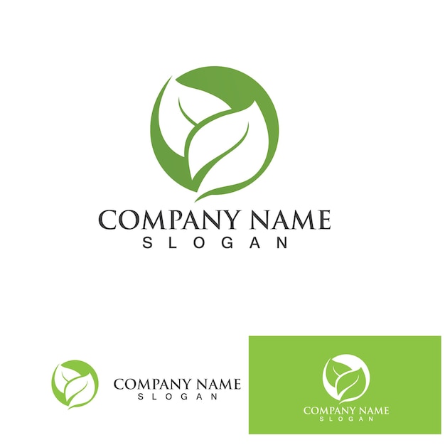 Leaf green logo and symbol vector