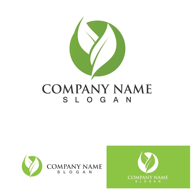 Leaf green logo and symbol vector