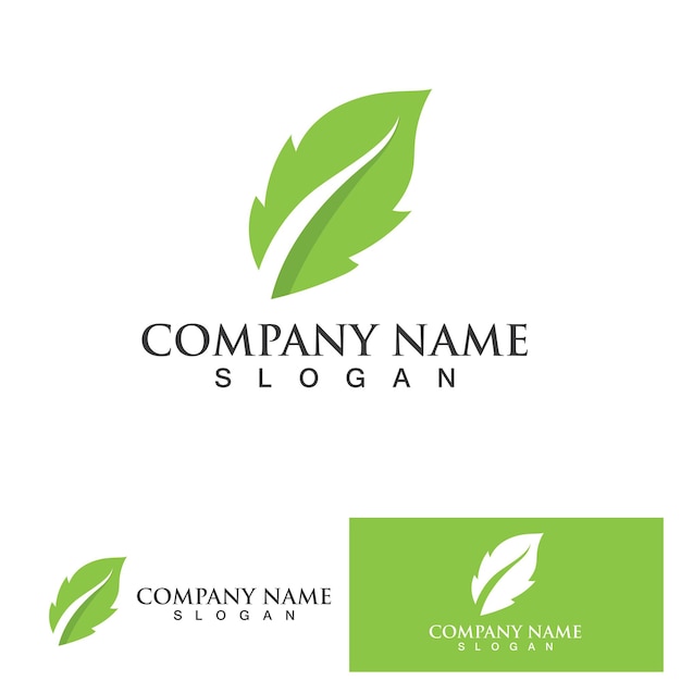 Leaf green logo and symbol vector