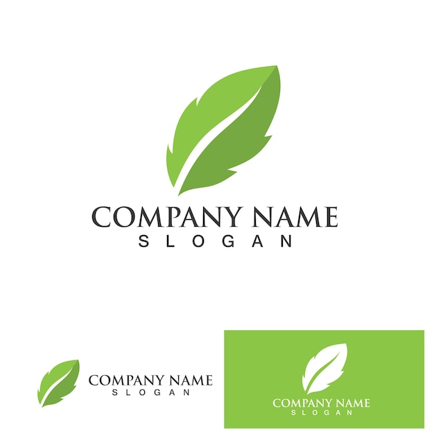 Leaf green logo and symbol vector