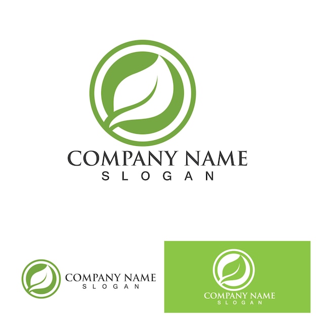 Leaf green logo and symbol vector