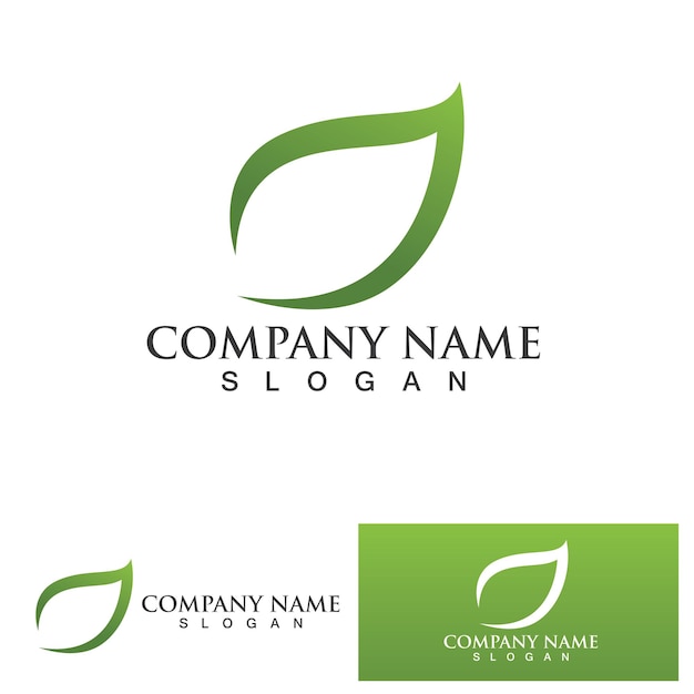 Leaf green logo and symbol vector