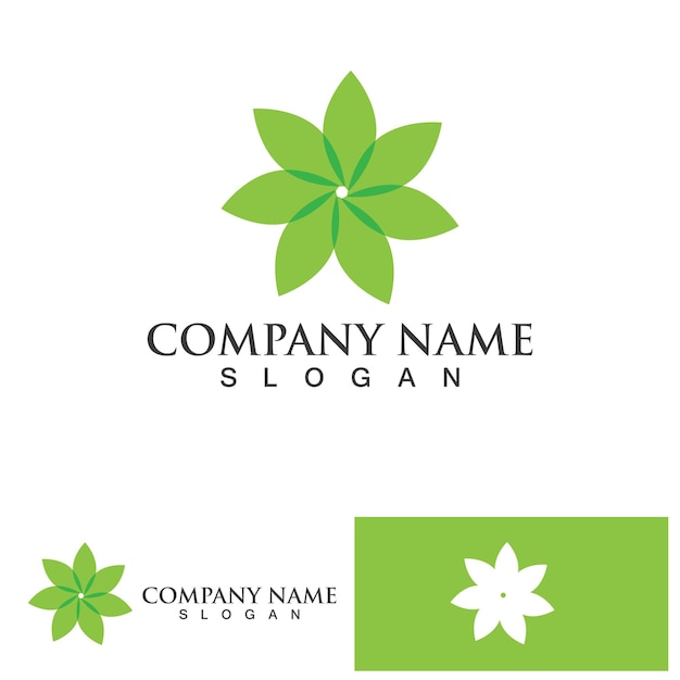 Leaf green logo and symbol vector